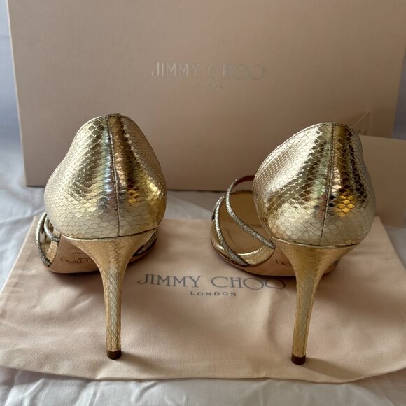 JIMMY CHOO Straits D'Orsay Gold Sandals (Size 39.5 IT, 9.5 US) - Picture 3 of 7